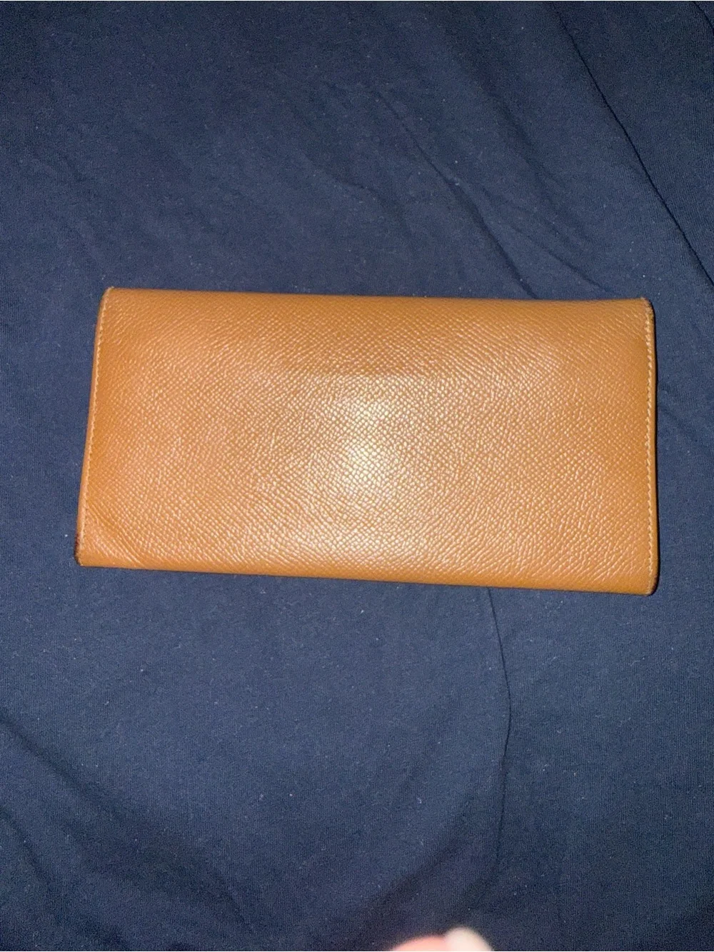 Bulgari Tan Leather Continental Wallet with Gold Emblem